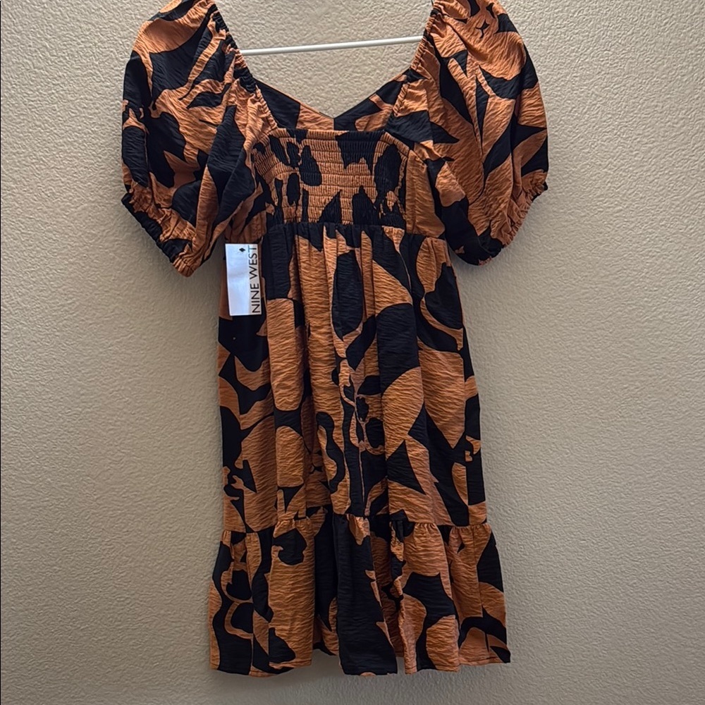 NWT Nine West Orange and Black Dress